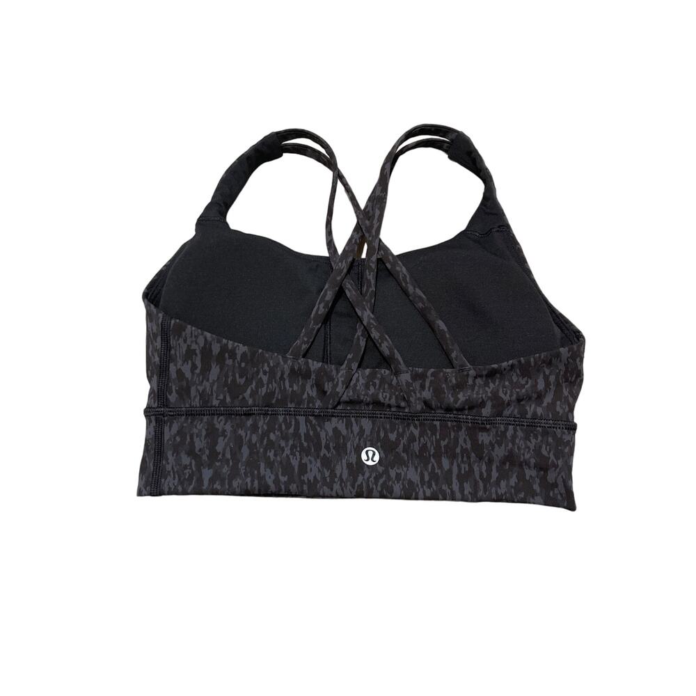 Lululemon Energy Bra Long Line *Medium Support Wild Thing Camo Deep Coal Size 6 - Picture 4 of 8